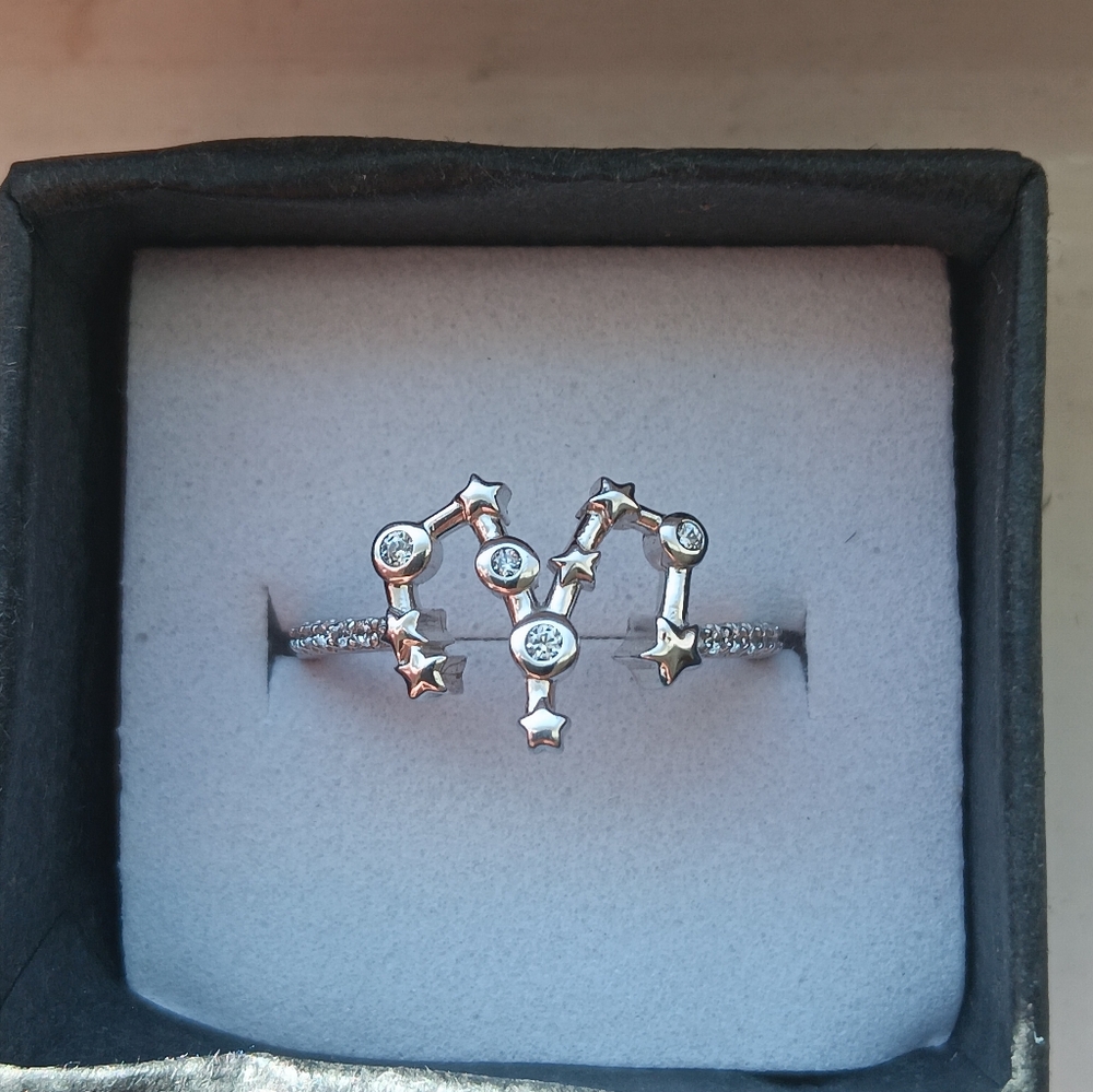 Gorgeous Sterling Silver Scorpio Constellation Ring (Size 7)